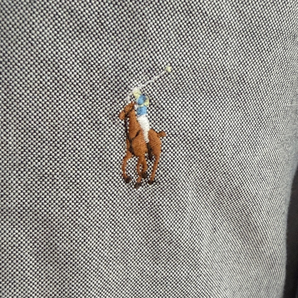 Polo Ralph Lauren Gray Oxford Button Down Shirt Men’s 16.5 Excellent condition - Picture 3 of 5